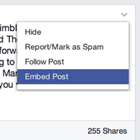 embed facebook post apps mav