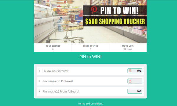 Pinterest Giveaway App. Run Giveaways and Contests on Pinterest